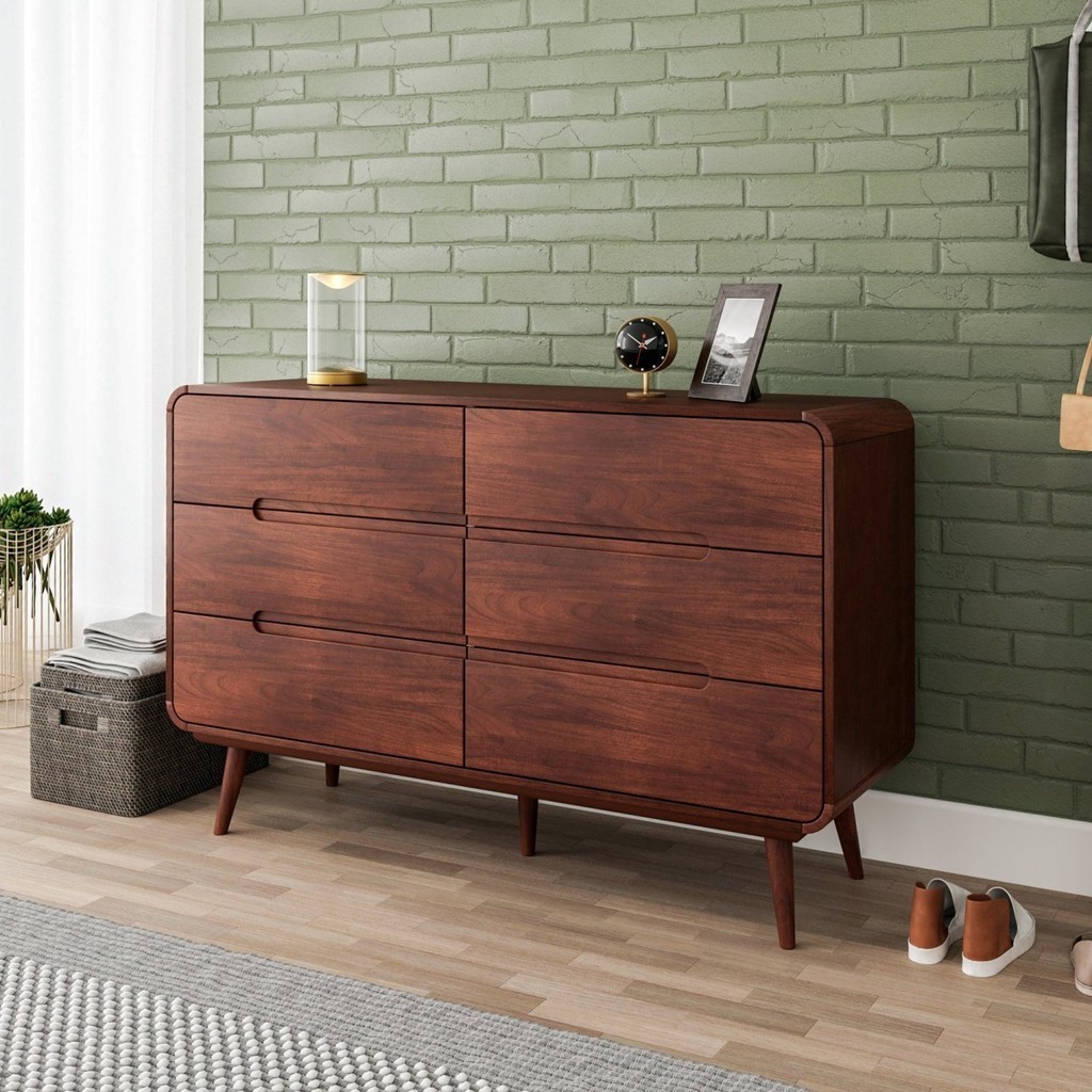 Cômoda 6 Gavetas Madeira Maciça Kairos Castanho em Oferta na Shopee