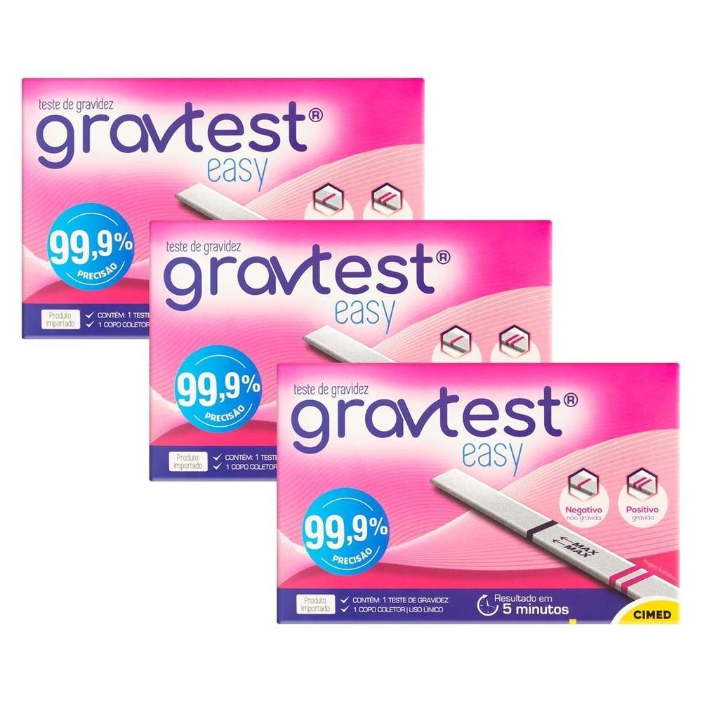 Kit 3 unidades Teste de Gravidez em Tira Gravtest Easy em Oferta na Shopee