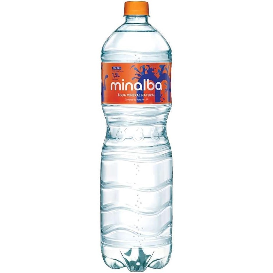 ÁGUA MINERAL MINALBA COM GÁS 1,5L PACK COM 6 UNID