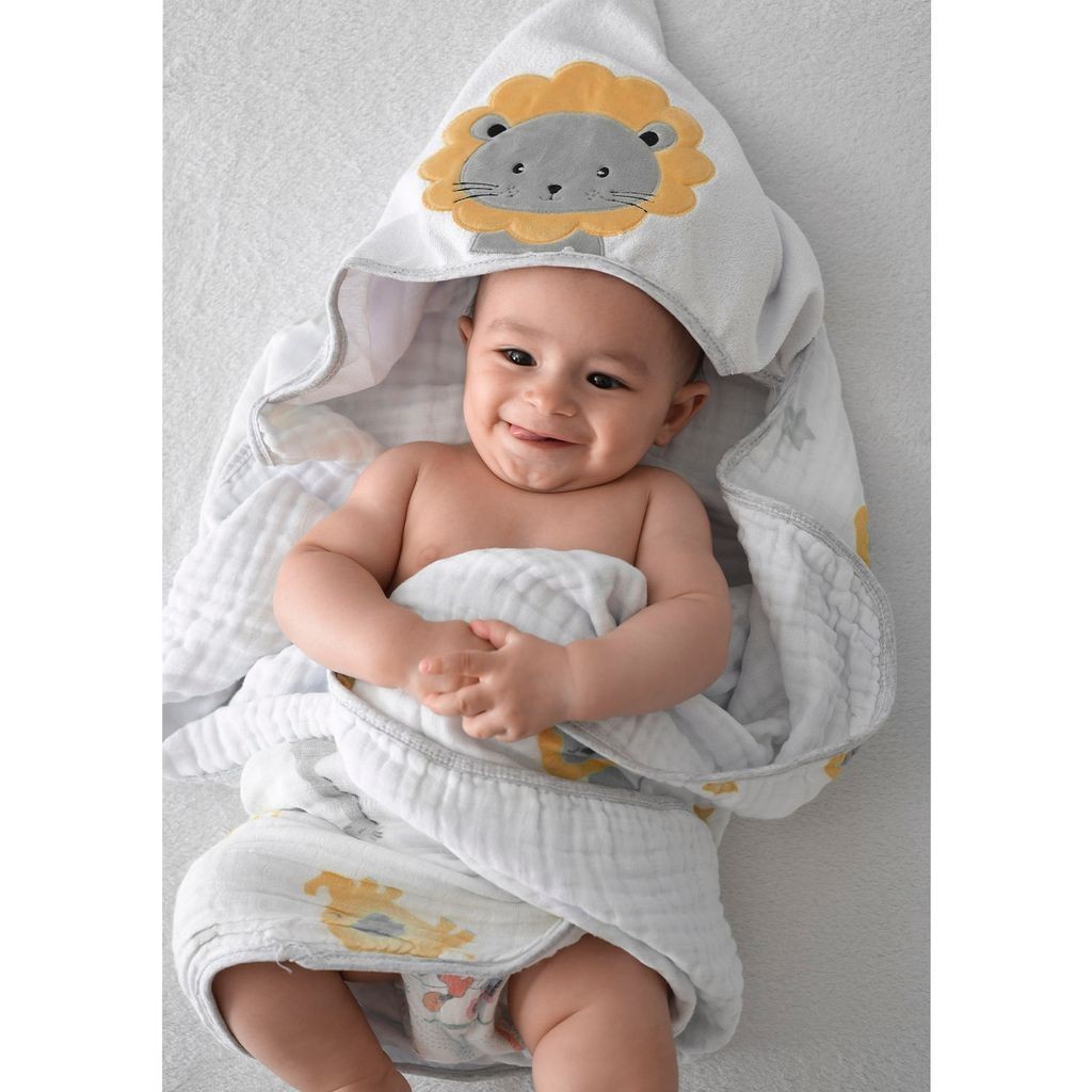 Toalhão Soft Com 3 Camadas De Fralda Leão Baby Joy em Oferta na Shopee