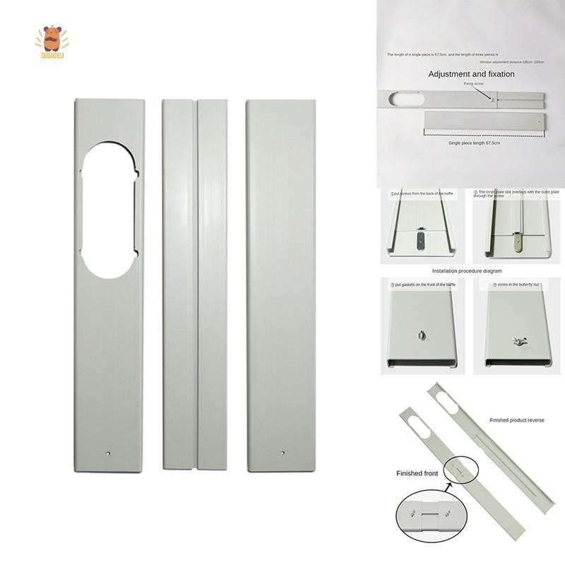 3PCS Kit De Janela Portátil Ajustável Placa Para Acessórios De Ar Condicionado Fixação