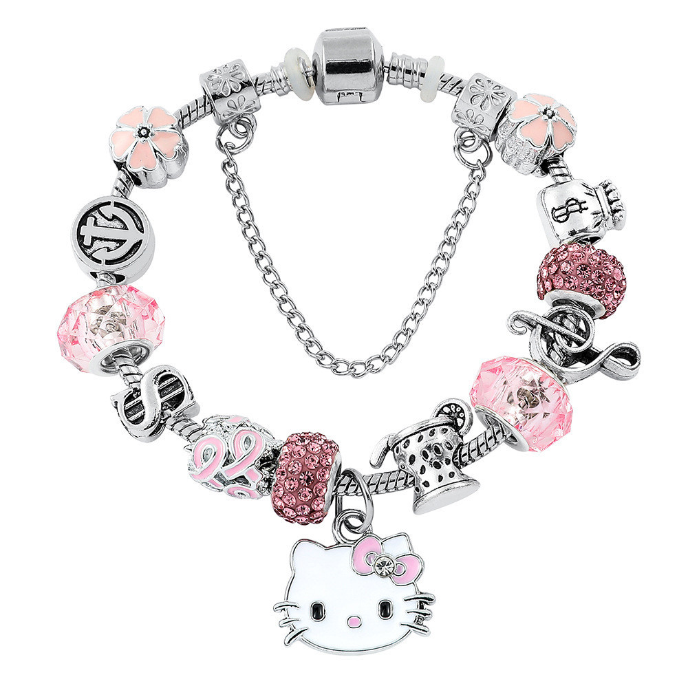 Moda Dos Desenhos Animados Gato Pulseiras Para Mulheres Meninas Rosa E Vermelho Strass Frisado Pulseira Jóias Presentes em Oferta na Shopee