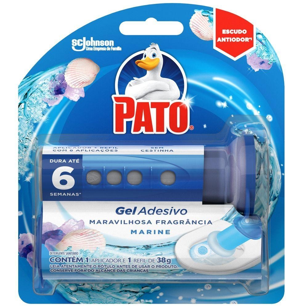 Detergente Sanitário Pato Gel Adesivo com Aplicador Marine 38g em Oferta na Shopee