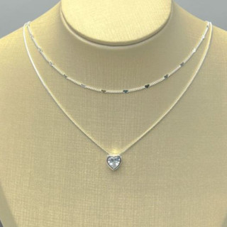 KIT 2 Choker Colar com detalhe de coração + Colar Com coração Ponto De Luz banhado a prata a ouro 18K em Oferta na Shopee