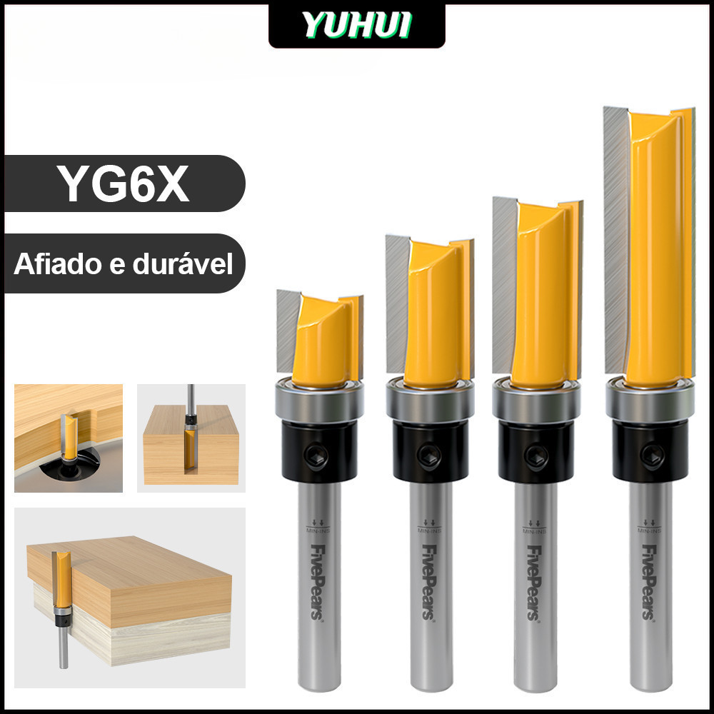 Kit Fresa Tupia De Madeira 6mm/6.35mm
