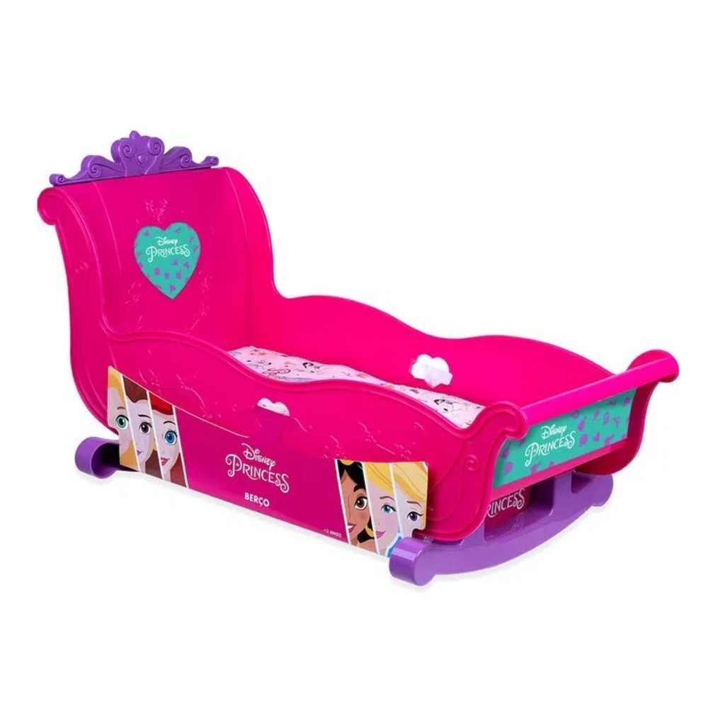 Brinquedo Bercinho para Bonecas Princesas Disney 36 cm Plástico Rosa sem Mecanismo  - 2455 em Oferta na Shopee