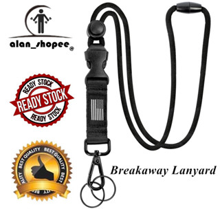 Lanyards Breakaway Para Crachás De Identificação-Lanyard De Segurança Com Bandeira Dos Eua , Alça De Pescoço Ajustável Porta-Cartões E Chaves , Preto , 1PCS em Oferta na Shopee