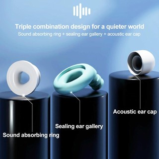 Tampões de ouvido de silicone à prova de som, sono com redução de ruído, tampões de ouvido macios para dormir em Oferta na Shopee