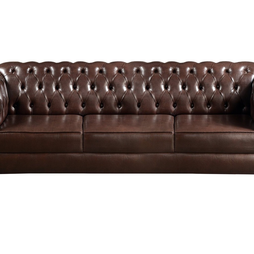Detalhes do Conjunto Sofá Chesterfield 3 Lugares + 2 Poltronas Dom Pedro Café