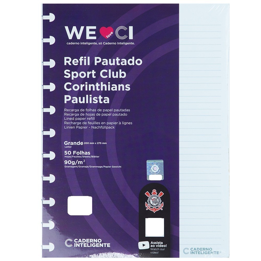 Refil Caderno Inteligente Corinthians - Tamanho Grande em Oferta na Shopee