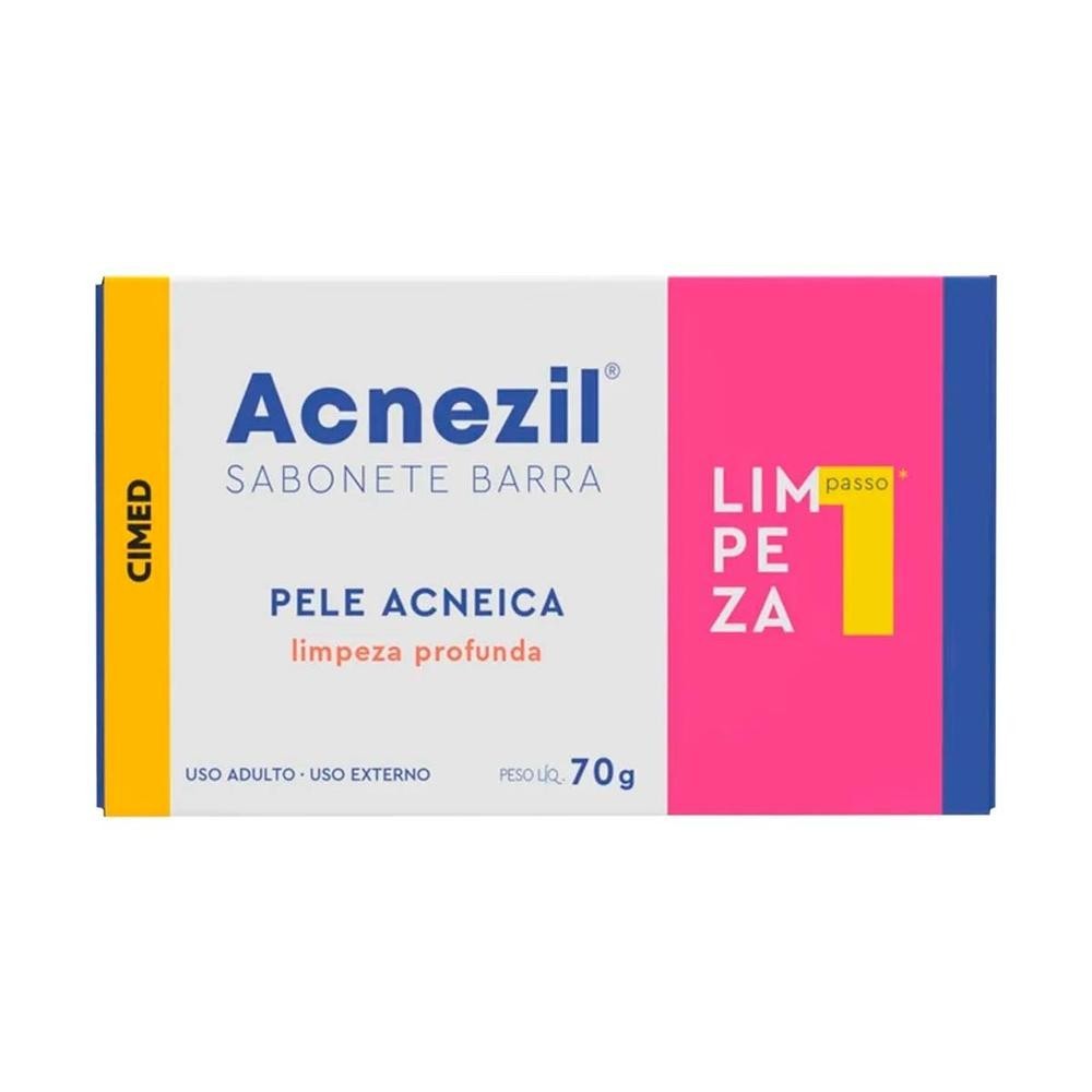 Acnezil Sabonete em barra 70 Gr Pele Acneica em Oferta na Shopee