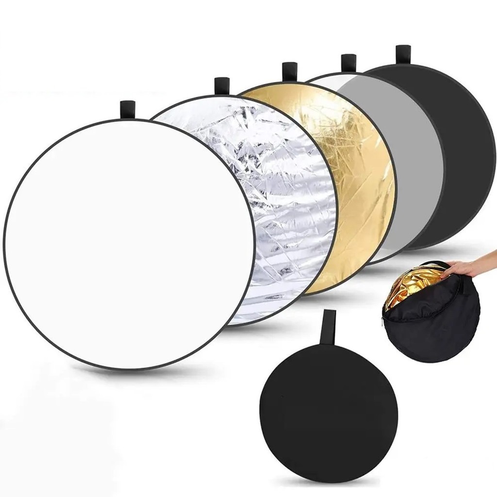 Refletor defletor rebatedor de luz com diâmetro de 60cm - Placa de luz preenchimento kit 5 em 1