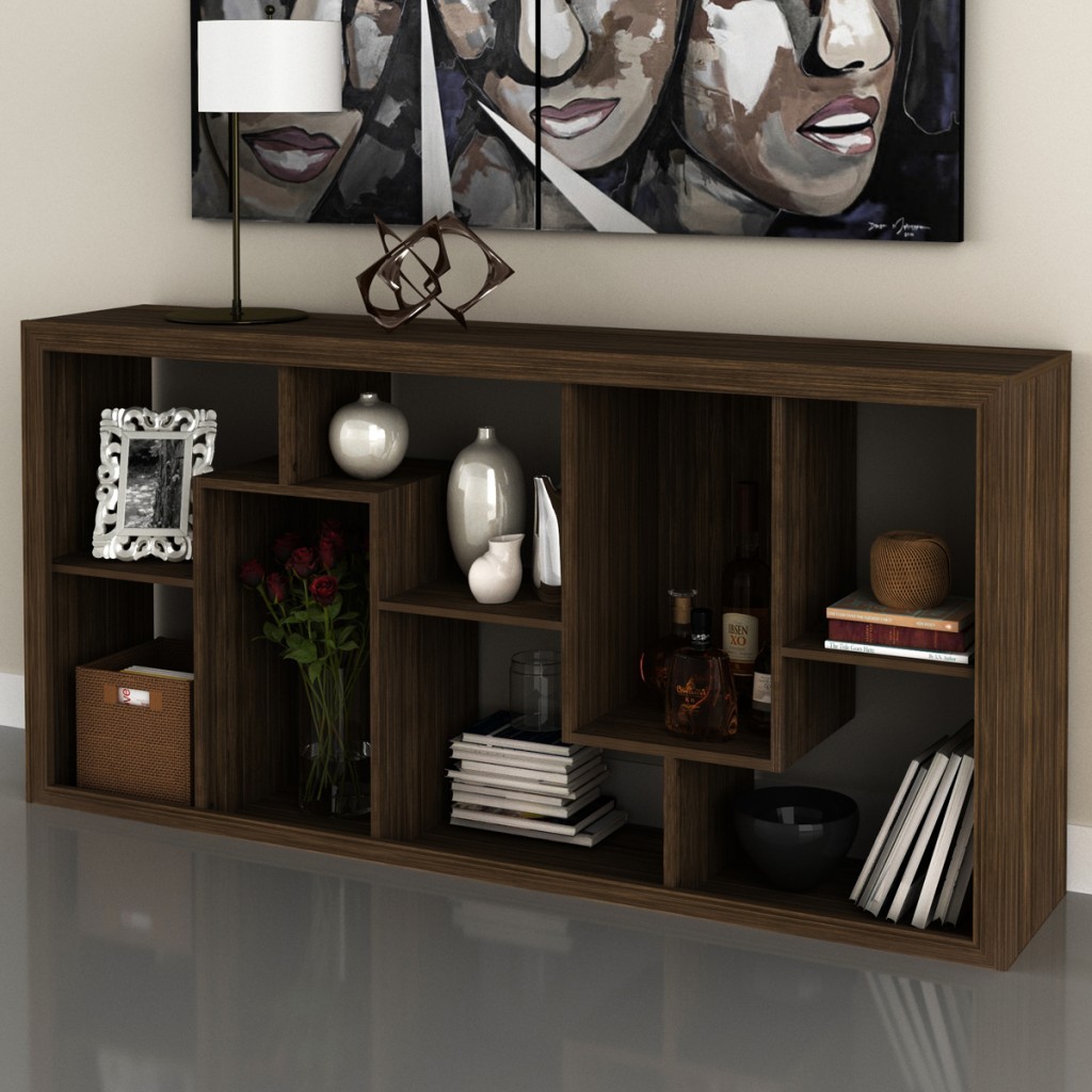 Aparador/Estante Nogal E1712 - Tecno Mobili em Oferta na Shopee