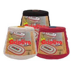 Kit Com 3 Barbante 500g Cada Fio Número 8 Para Crochê Criativa