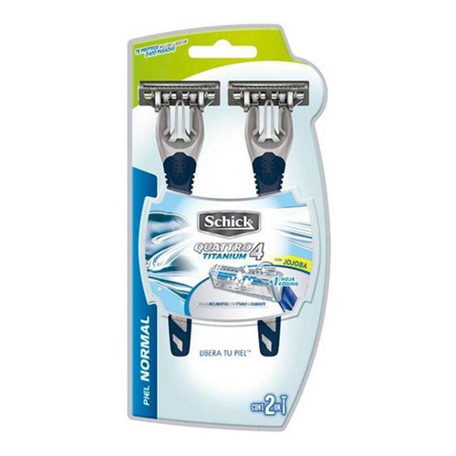 Aparelho Barbear Schick Quattro Titanium Descartável C/ 2
