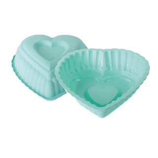 Forma de silicone 25x23,5cm para bolos tortas e pudins formato Coração 1375ml Verde em Oferta na Shopee