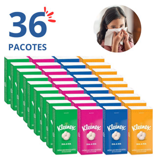 Lenço de Papel Triplo Kleenex Kit 36 Pacotes com 10 Unidades cada em Oferta na Shopee