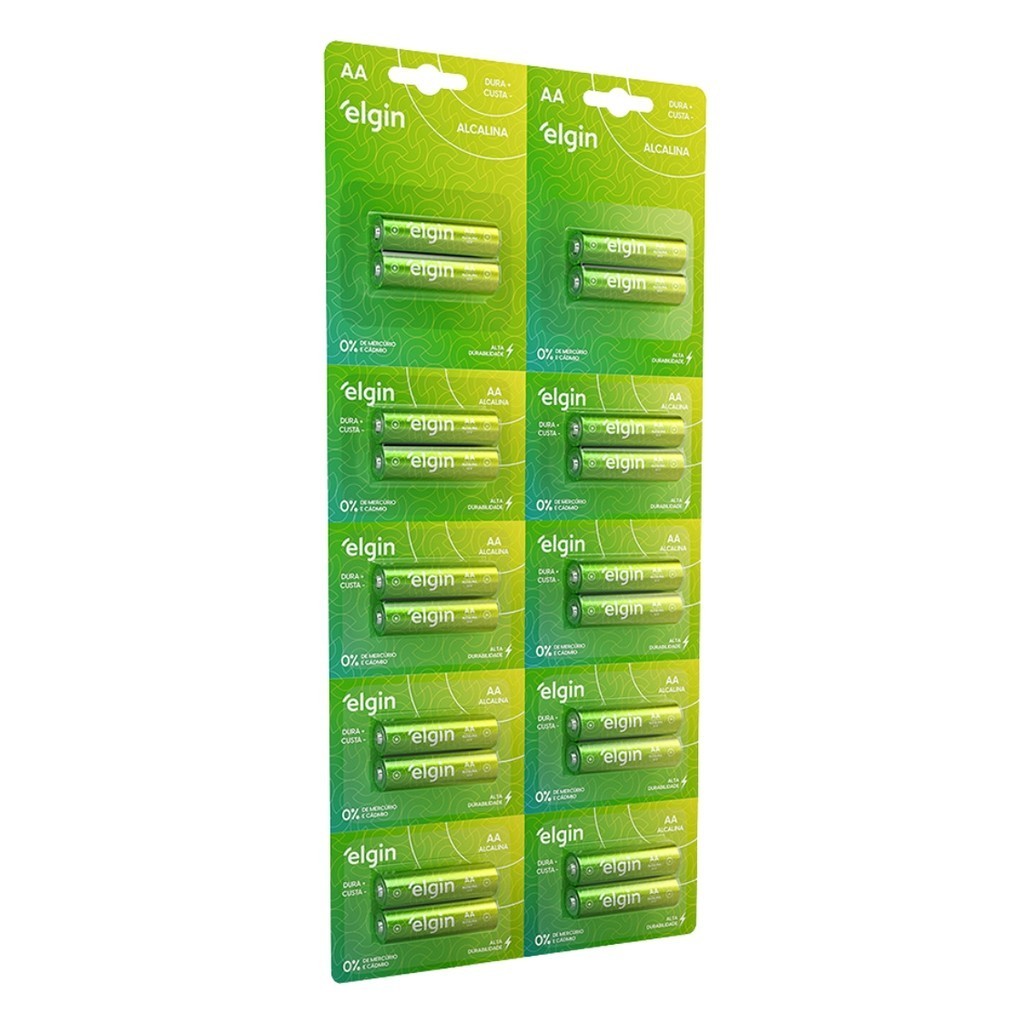 20 Pilhas AA Pequena 1,5V 2A Lr6 Alcalina Controles Elgin em Oferta na Shopee