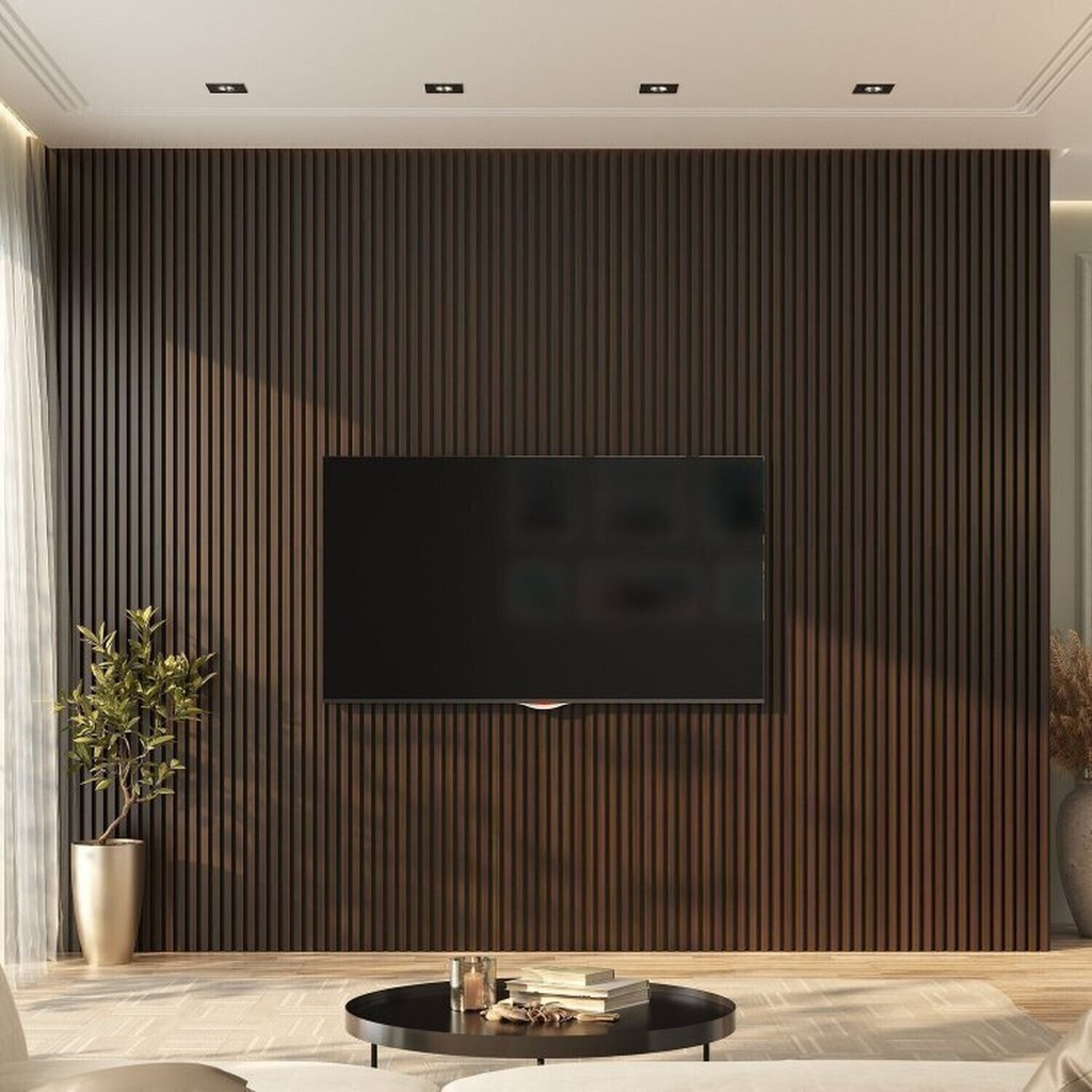 Painel Ripado de PVC 6 Barra de 2,70mX0,15cm Venda em (2,43m)  Mogno em Oferta na Shopee