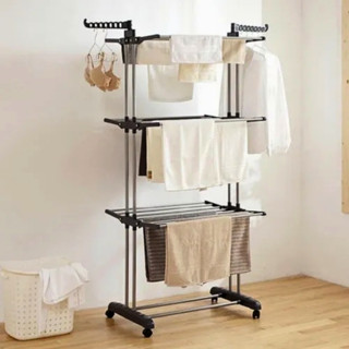 Varal De Chão Com Rodinhas Retrátil Articulado Dobrável 3 Andares Perfeito Para Lugares Pequenos em Oferta na Shopee