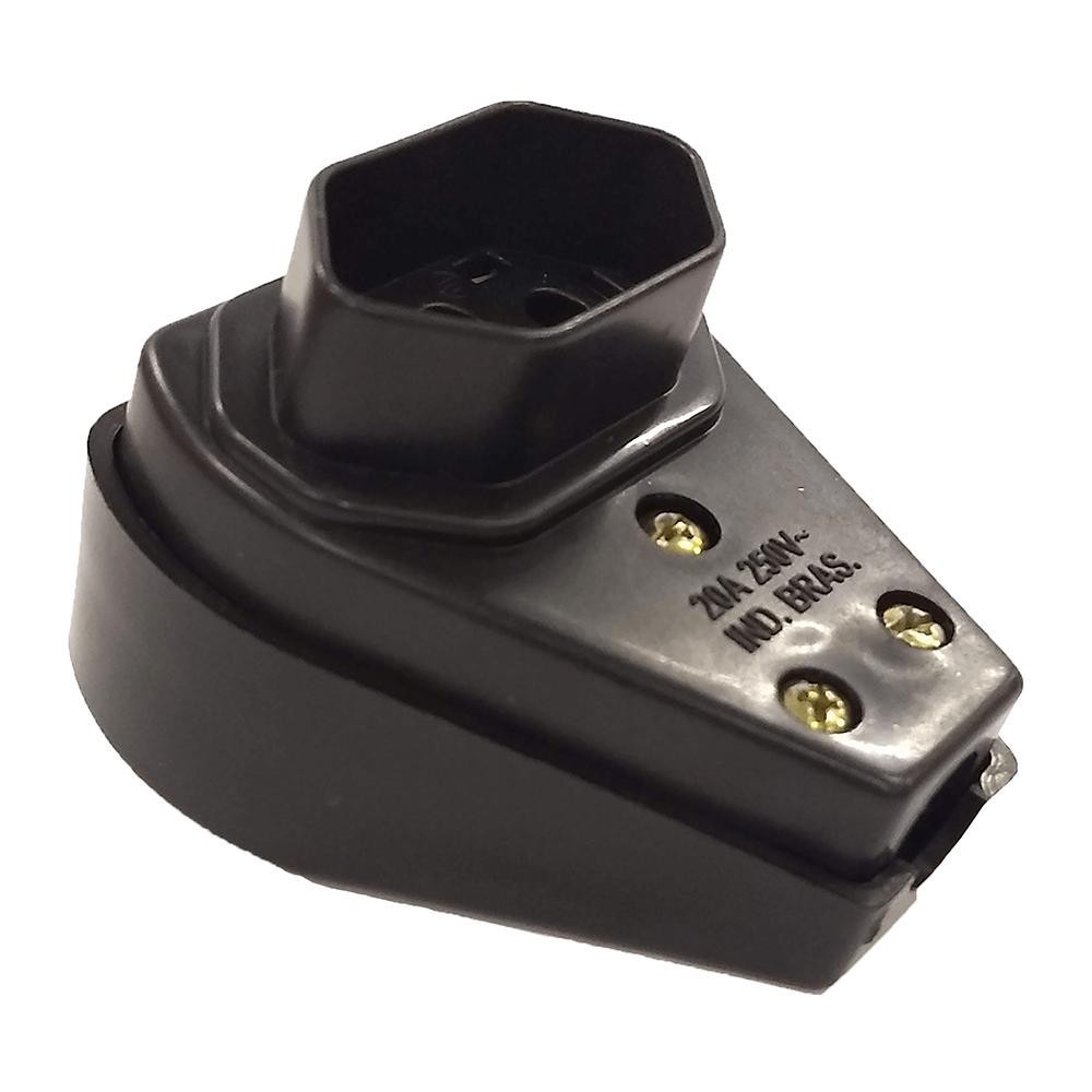 Plugue Fêmea Angular Ilumi 2 Pinos + Terra 20A 250V Preto - 1450 em Oferta na Shopee