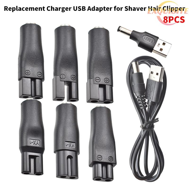 [EL] 8 PCS 5V Cabo Adaptador USB Para Barbeador Elétrico Máquina De Cortar Cabelo , Conversor Universal Novo