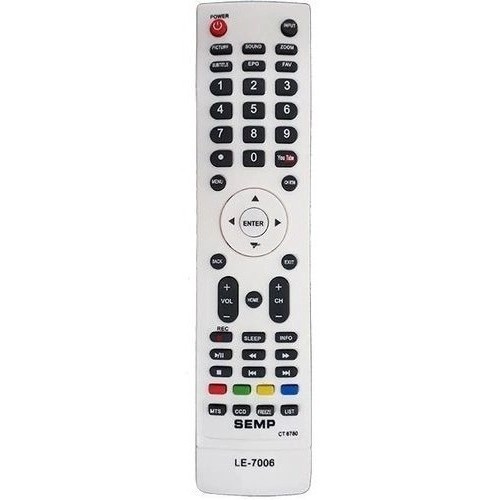 Controle Remoto Le-7006 P/ Tv Semp Toshiba Ct-6780 - Substituto Compatível