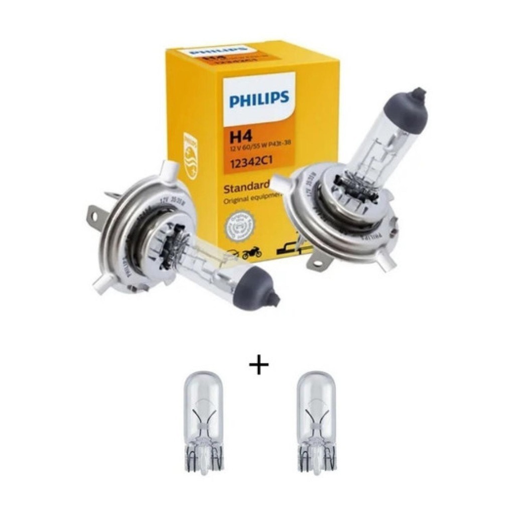 Par Lampada Philips Halogena H4 12v 60w55w 12342c1 + Pingo em Oferta na Shopee