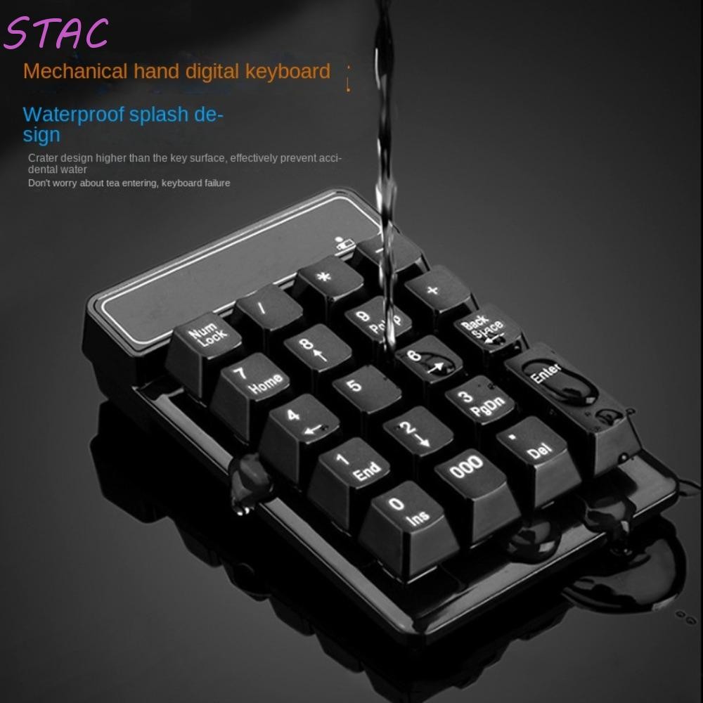 Teclado Numérico Sem Fio STAC 2.4G , Sensação Mecânica 19 Teclas Pequeno Bluetooth Para Computador , À Prova D'água