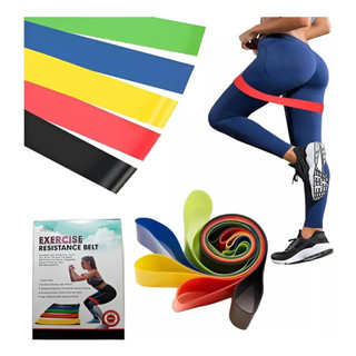 Kit 5 Mini Bands Elásticos Treino Exercícios Em Casa + Saco de Transporte