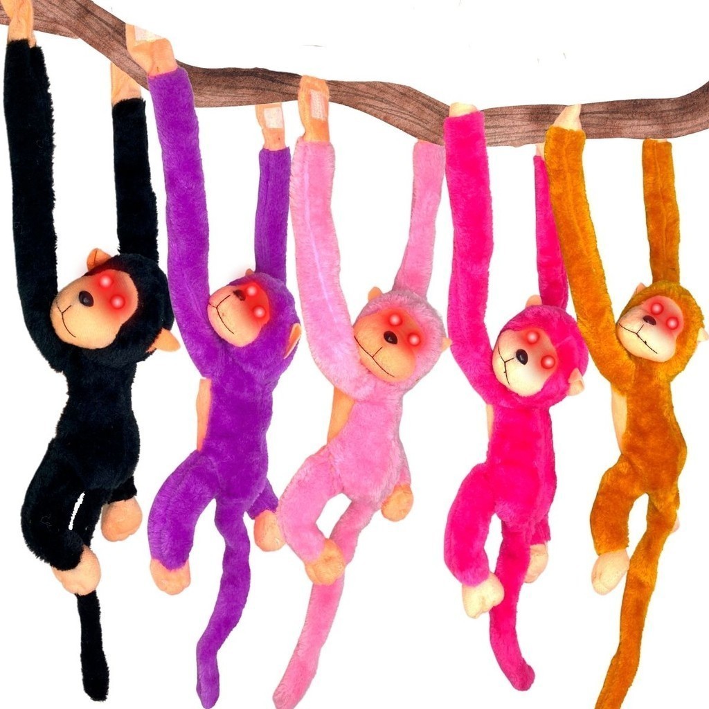 Macaquinho de Pelúcia Com Braço longo e Velcro em Oferta na Shopee