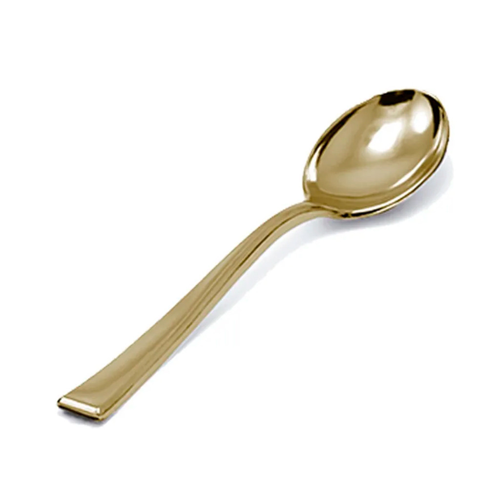Colher Sobremesa Dourada Gold Premium c/8 - Silver Plastic