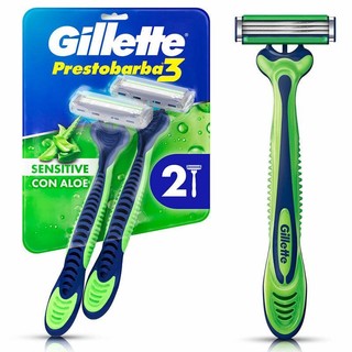 Aparelho de Barbear Descartável Gillette Prestobarba3 Sensitive 2 Unidades em Oferta na Shopee