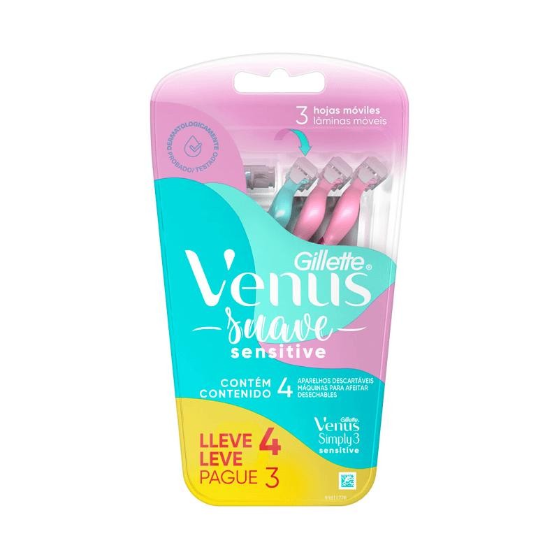 Aparelho de Depilar Gillette Venus Sensitive 4 Unidades em Oferta na Shopee