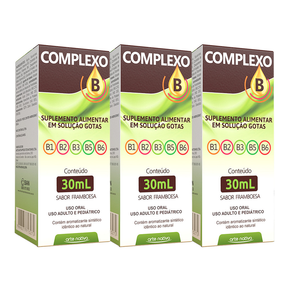 Kit 3 und Complexo B Gotas 30 ml Arte Nativa em Oferta na Shopee