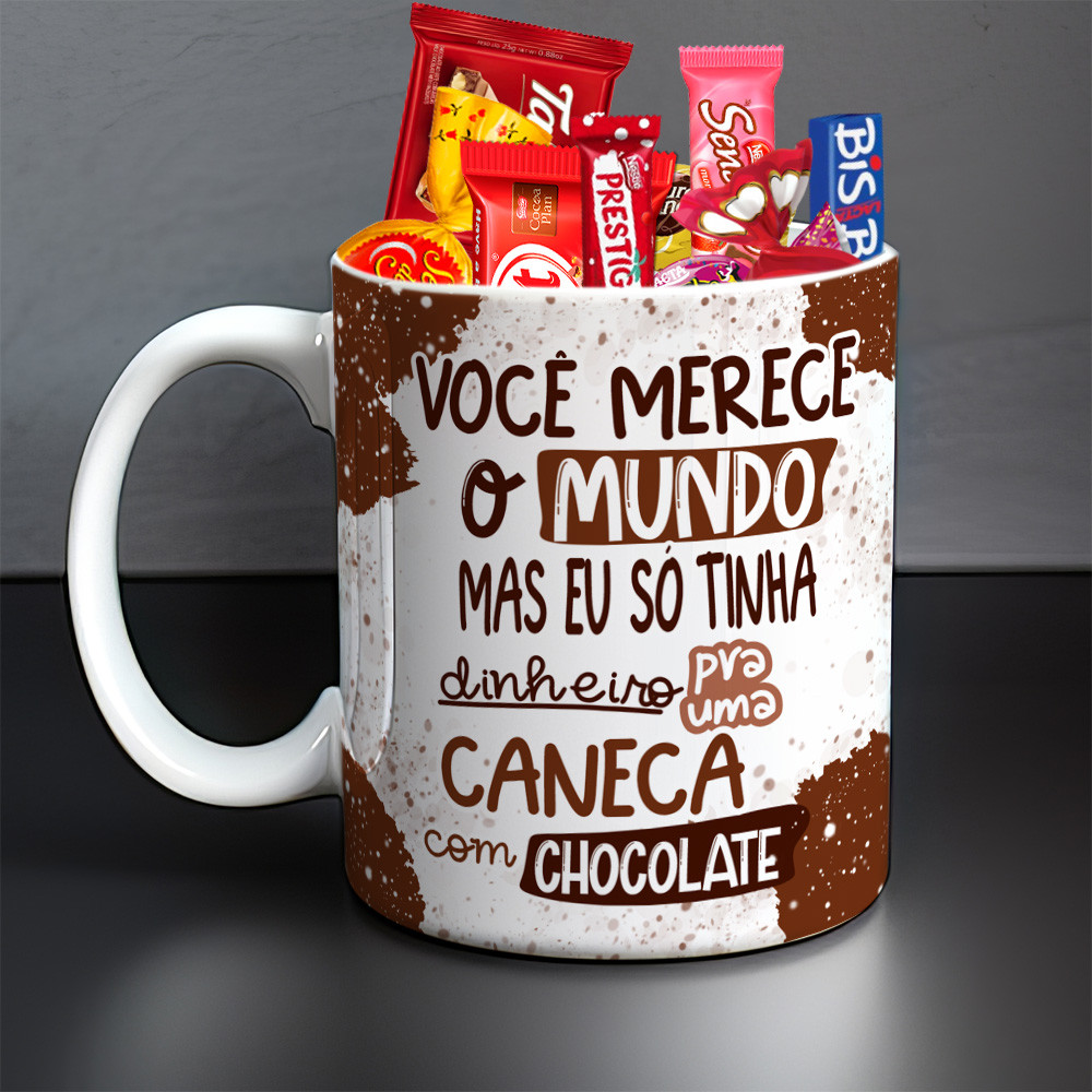 Xícara Páscoa - Você Merece o Mundo - Porcelana Personalizada 325 ML em Oferta na Shopee