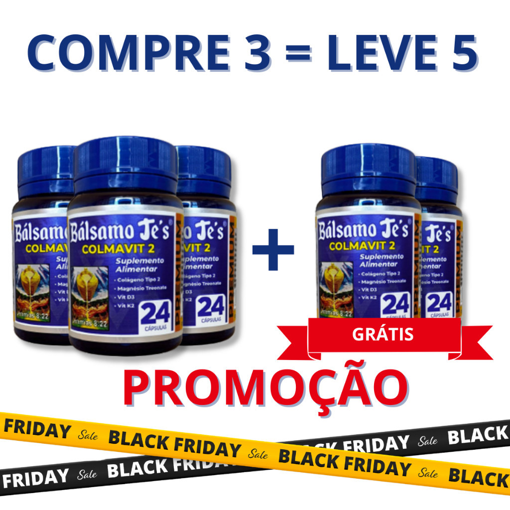 Kit 05 Frascos - Bálsamo Je's COLMAVIT 2 - Importado - 24 cápsulas em Oferta na Shopee