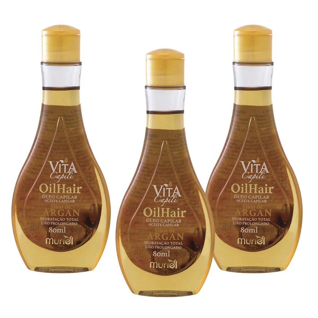 Kit 3 und Óleo Capilar Vita Capili Argan 80ml em Oferta na Shopee