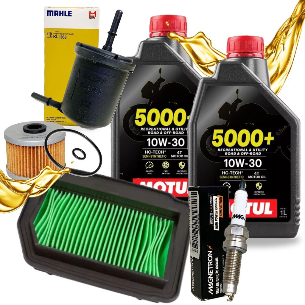 Kit Revisão Cb 300f Twister 2023-2025 Motul 5000+ 10w30 Filtros e Vela Iridium em Oferta na Shopee