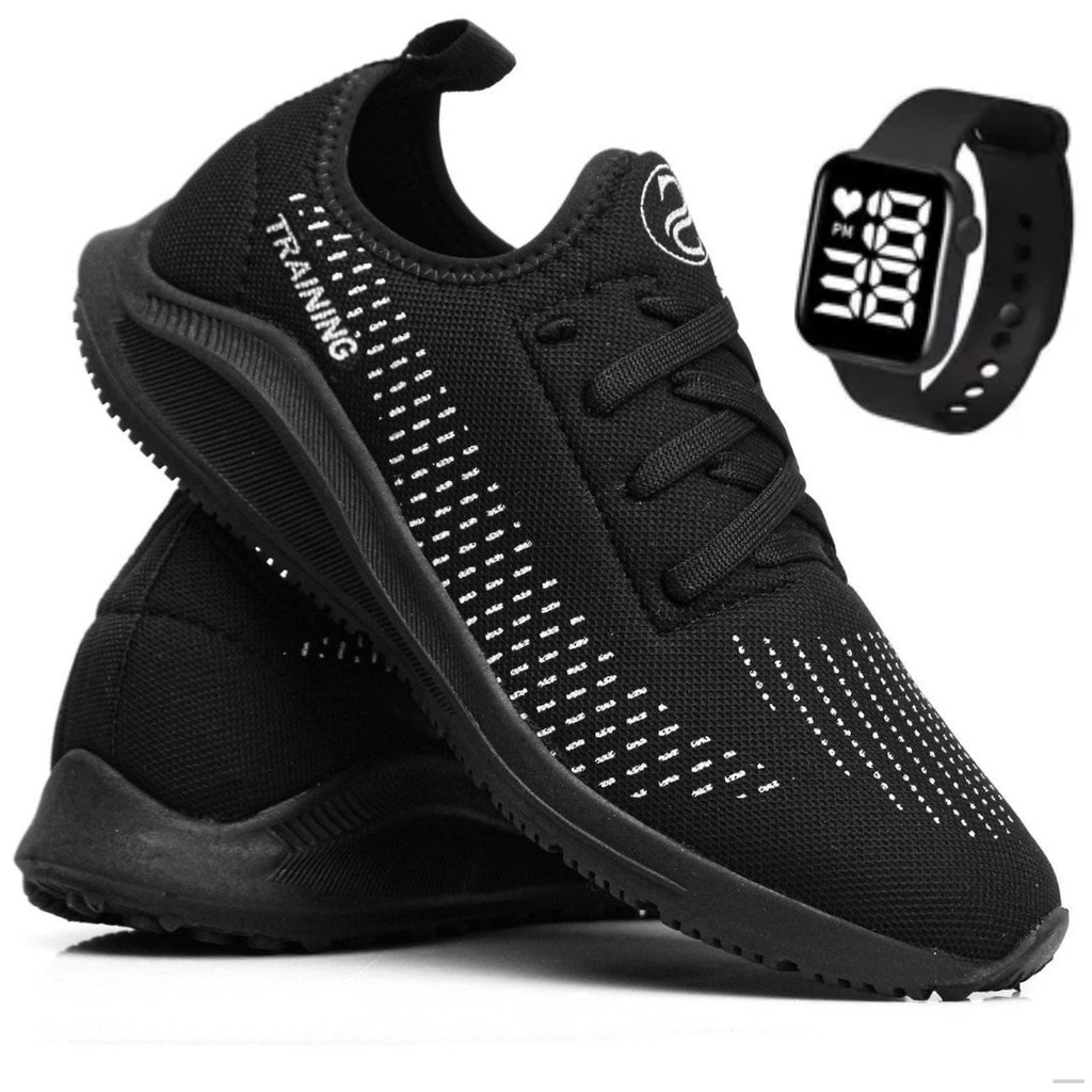 Tenis Academia Olimp Masculino Corrida Caminhada CrossFit Treino Confortável + Relógio