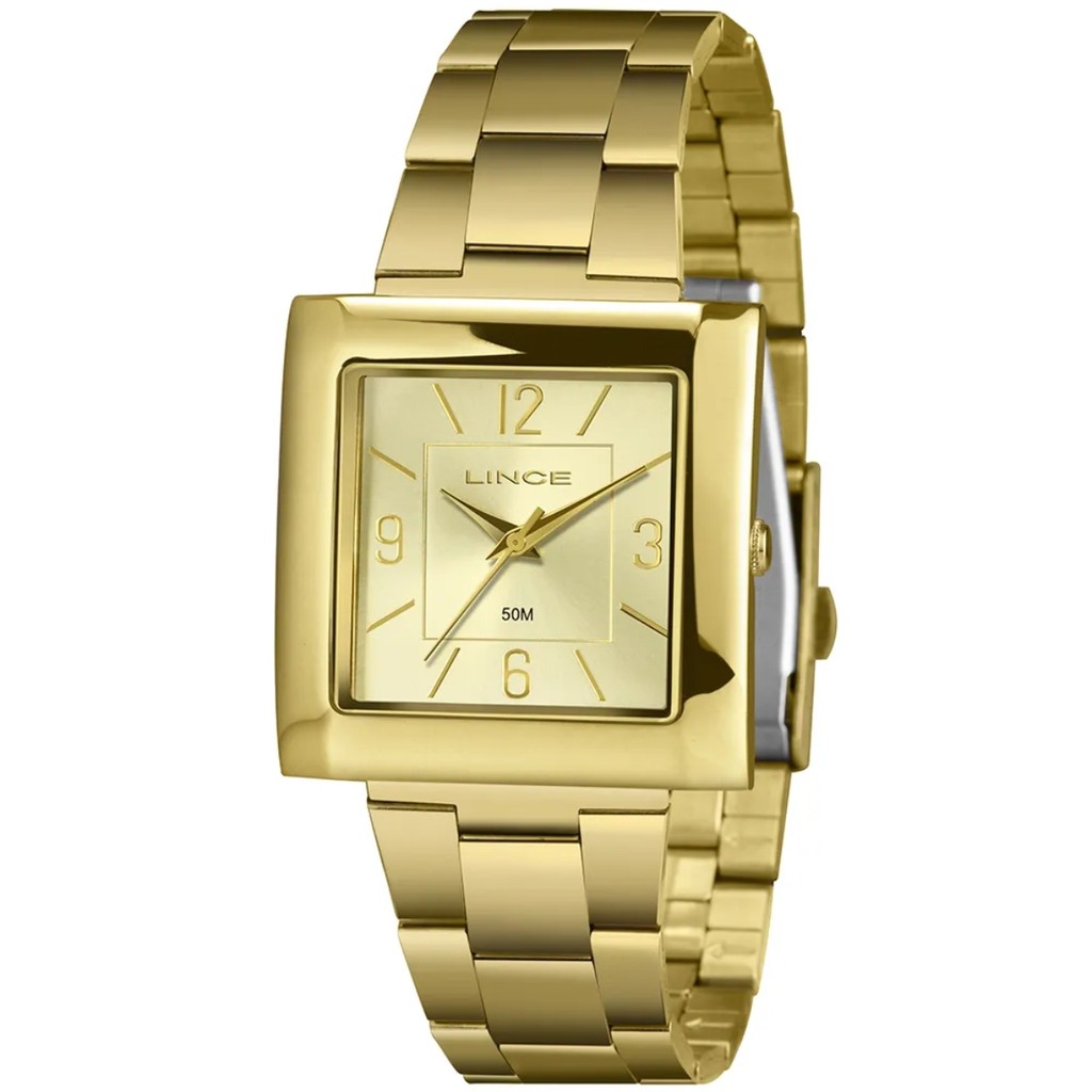 RELÓGIO LINCE FEMININO DOURADO QUADRADO LQG4767L34 C2KX - Watches