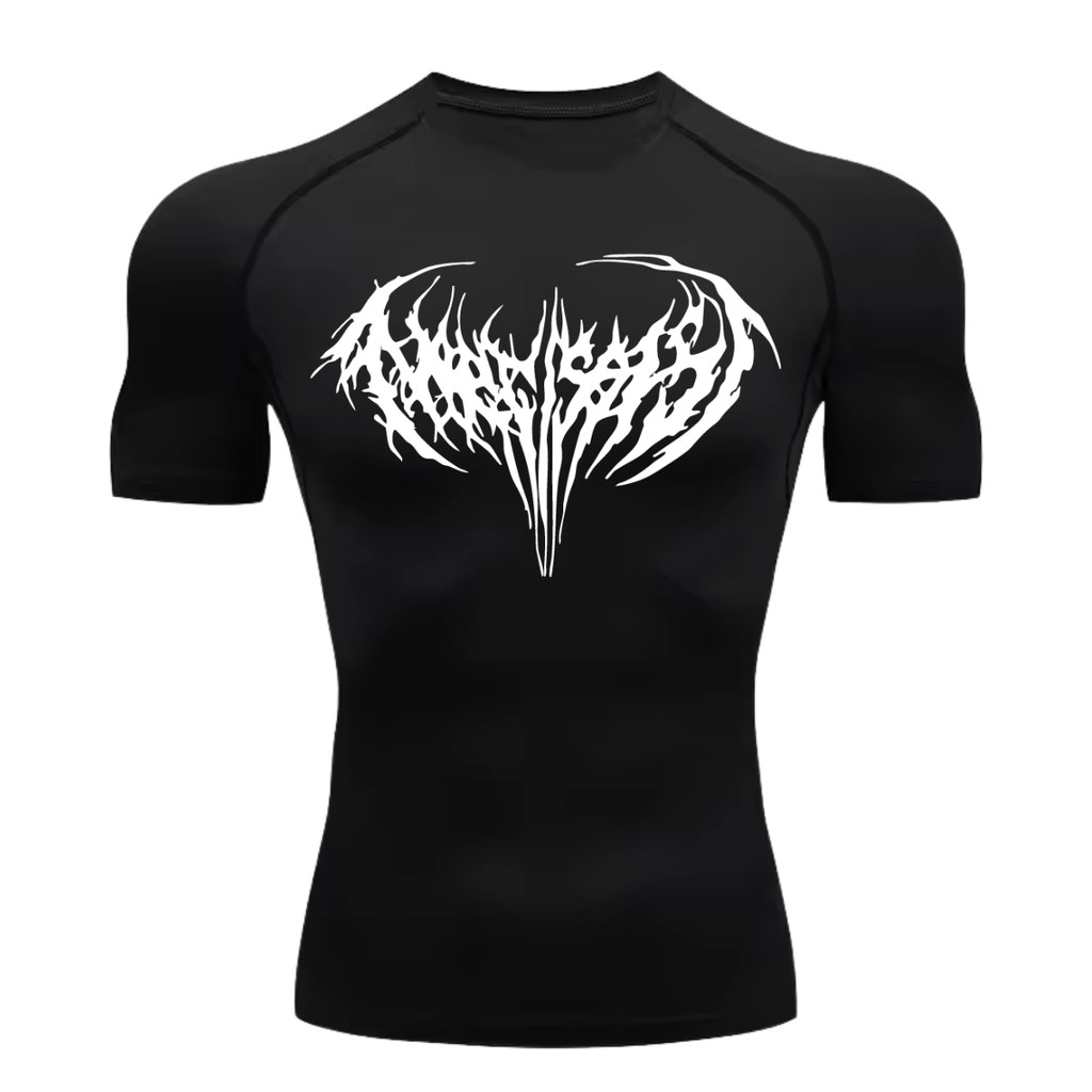 Camiseta Compressão Proteção Uv 50+ Estampada Na Frente Tecido Gelado Segunda Pele Manga Curta Cyber Tribal Narcissist em Oferta na Shopee