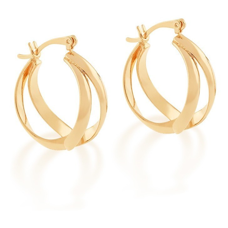 Brinco Argola Dupla Com Detalhes Vazados Rommanel 520981a em Oferta na Shopee