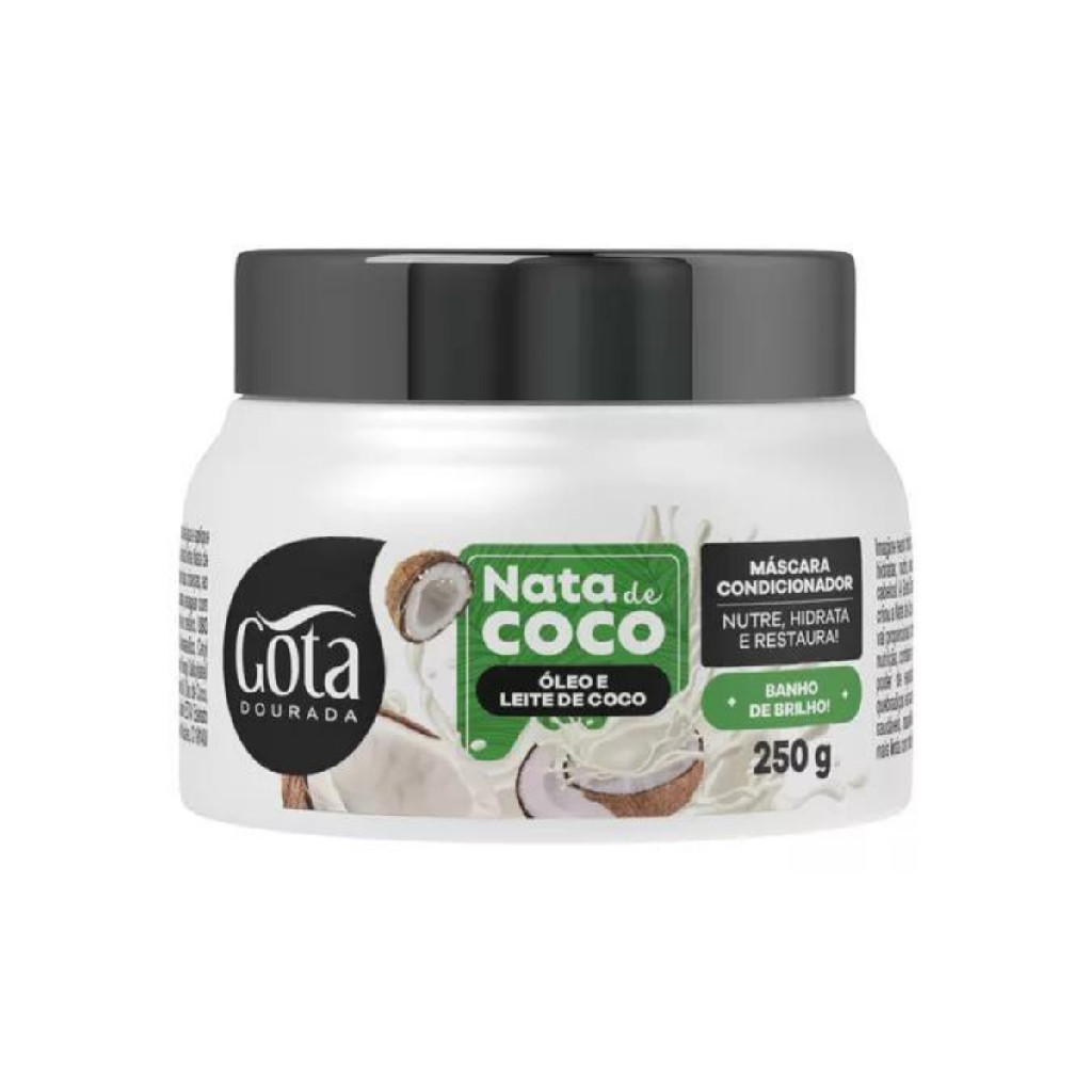 Máscara Capilar Nata De Coco 250g Nutrição Hidratação Brilho - Gota Dourada