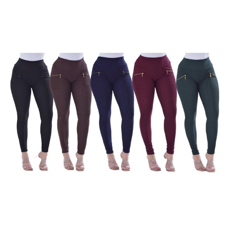 Calça Gorgurao Feminina Montaria Cintura Alta Legging Gorgurinho Bolso Real Com Zipper