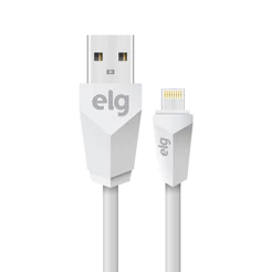 Cabo Lightning, Sincronização e Recarga 12W 2.4A, Alta Resistência, 2 metros, Branco, L820, ELG