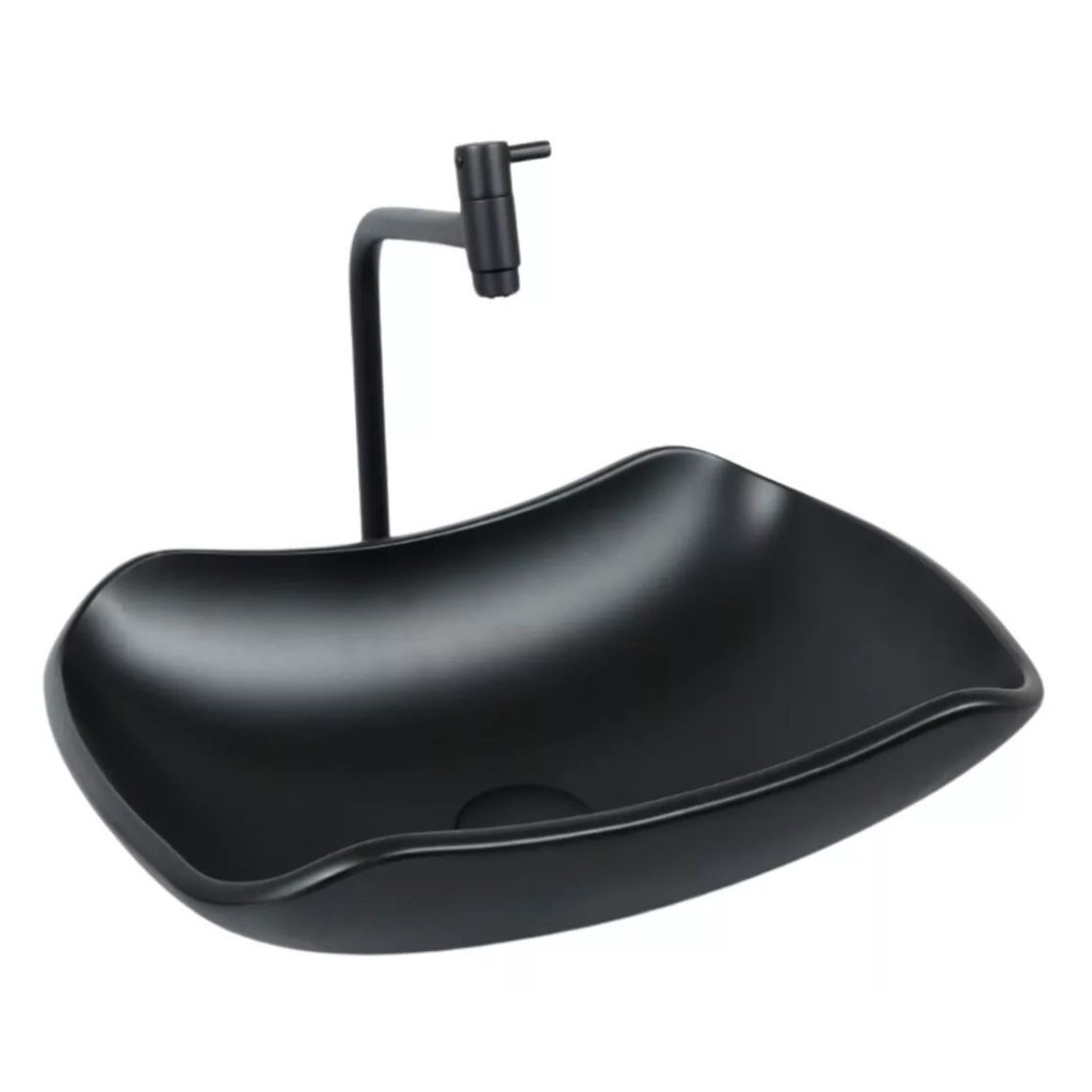 KIT COMPLETO ABAULADA FOSCA BANHEIRO E LAVABO 45cm- MODELO DE APOIO INCLUSO TORNEIRA E VÁLVULA CLICK