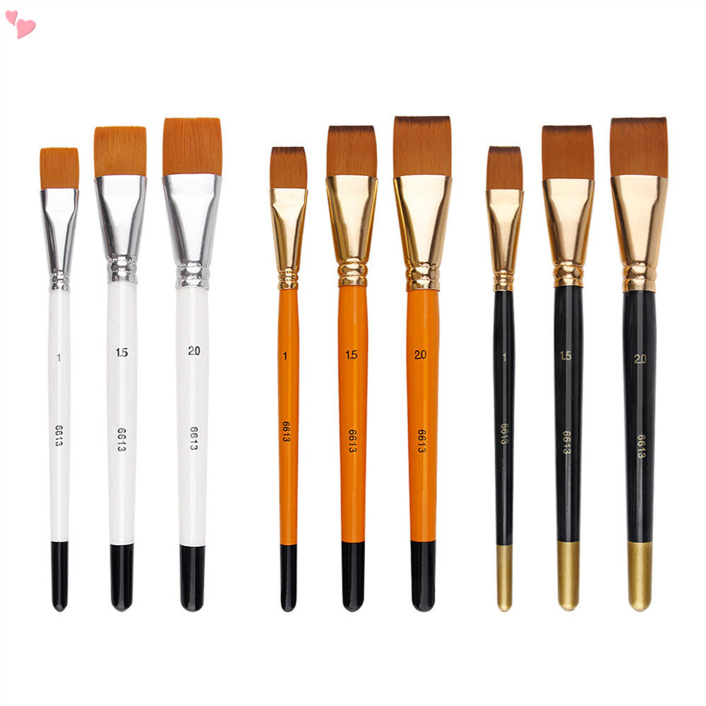 Conjunto De 3 Pcs De Pincel Para Pintura , Pincéis De Nylon Acrílico Pequenos Artística Com Cabo De Madeira Facial De Óleo De Aquarela Gouache em Oferta na Shopee