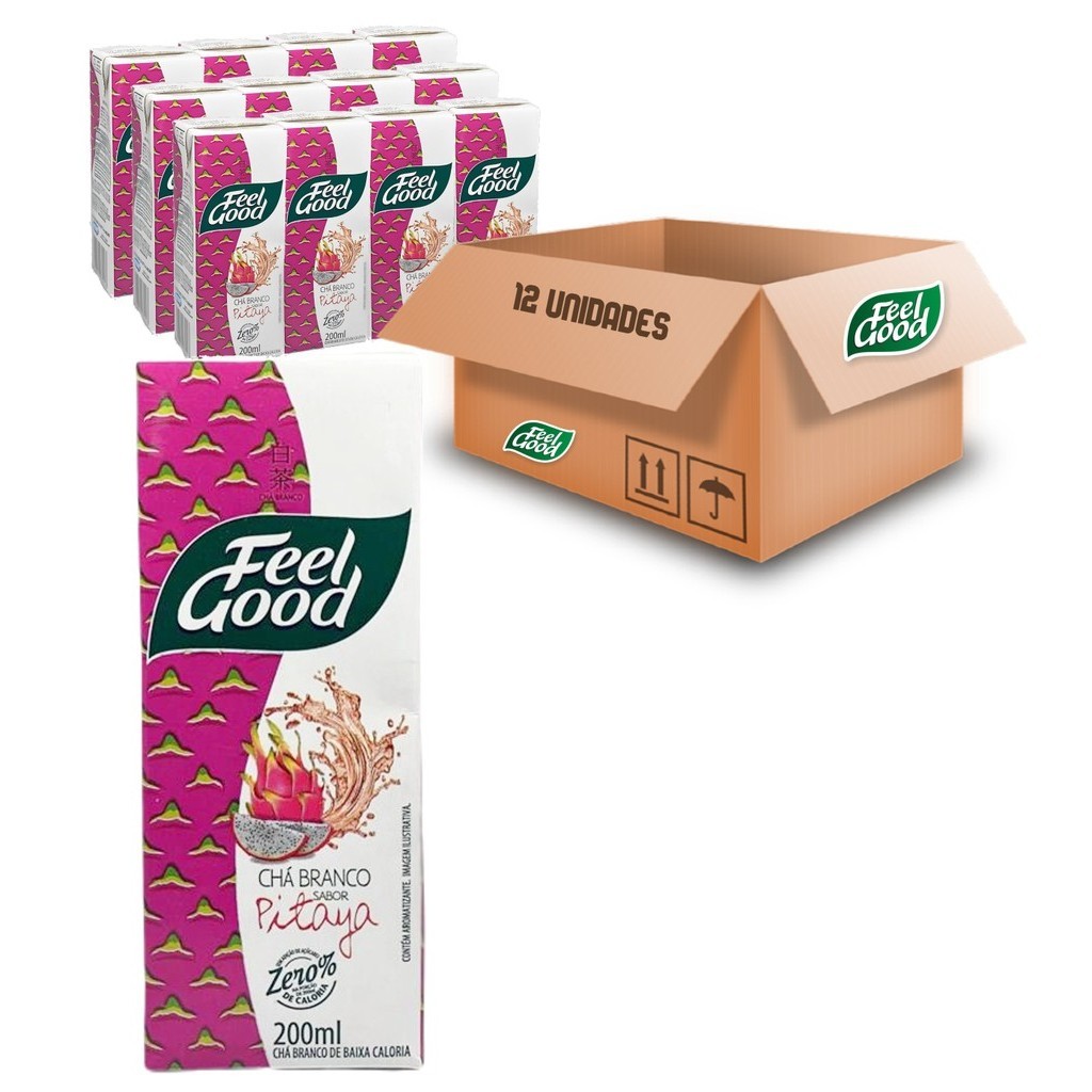 Kit c/ 12und Chá FEEL GOOD Branco c/ Pitaya 200ml