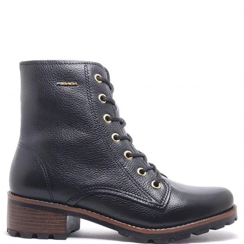 Bota Coturno Pegada Feminino Preto Toffe e Terracota Ref:281415